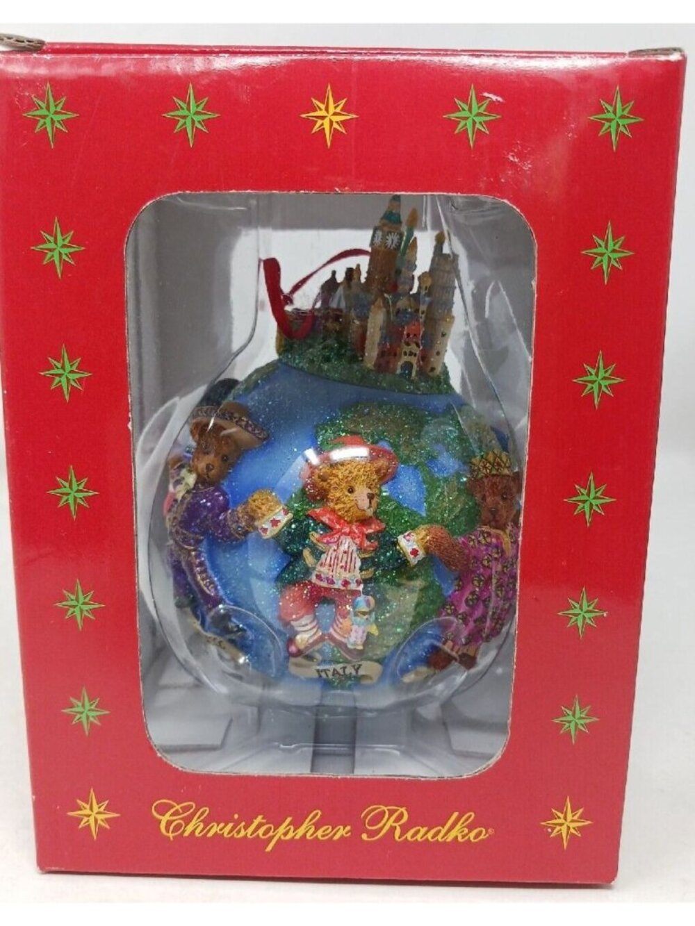 Christopher Radko Teddies Around The World Christmas Ornament In Box 2002 #5-5
